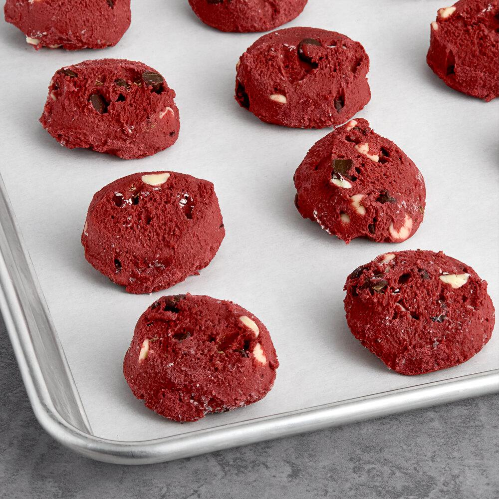 Red Velvet Cookie Dough with White Chocolate Chips –Box Of 30- 50g Ready-to-Bake Pucks