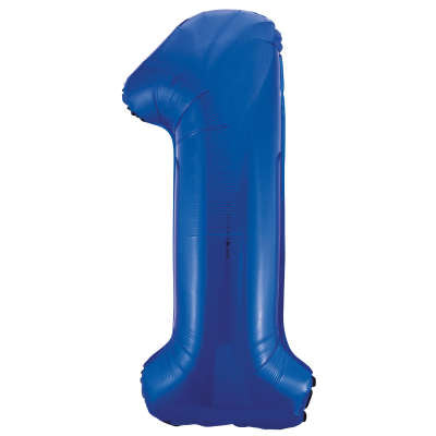 34" Helium Blue Number 1 Balloon (Pk5)