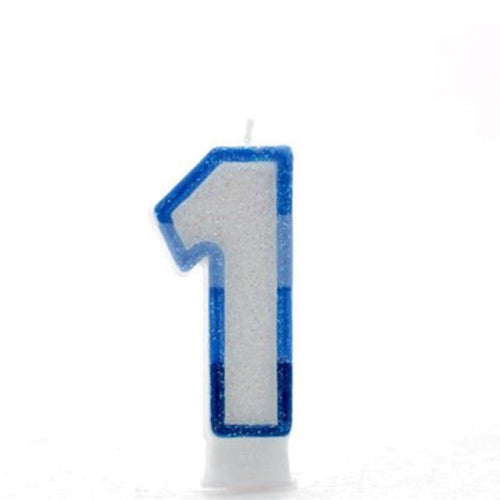 Blue Number 1 candle (Pk6)