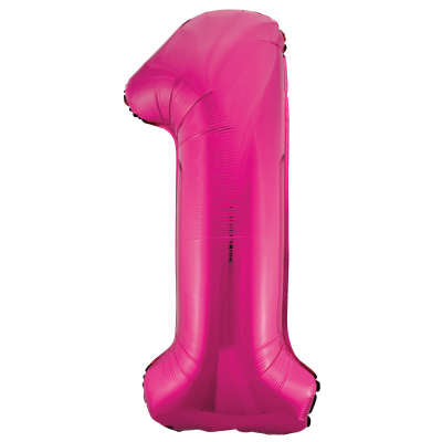 34" Helium Pink Number 1 Balloon (Pk5)