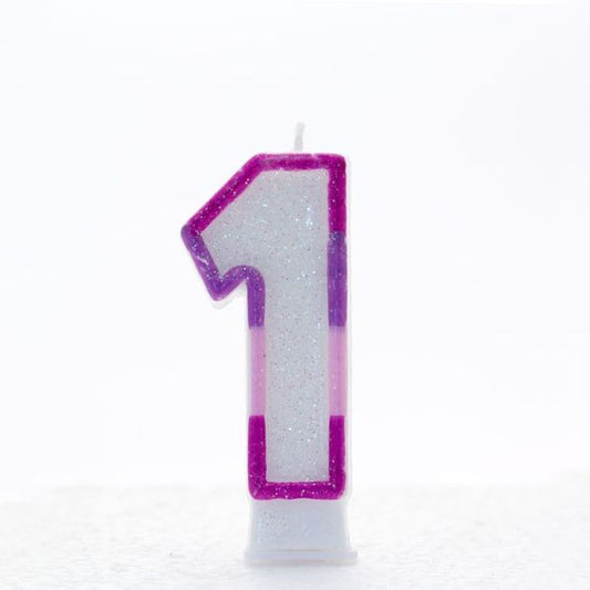 Pink Number 1 candle (Pk6)