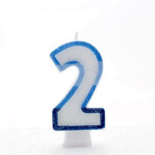 Blue Number 2 candle (Pk6)