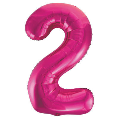34" Helium Pink Number 2 Balloon (Pk5)