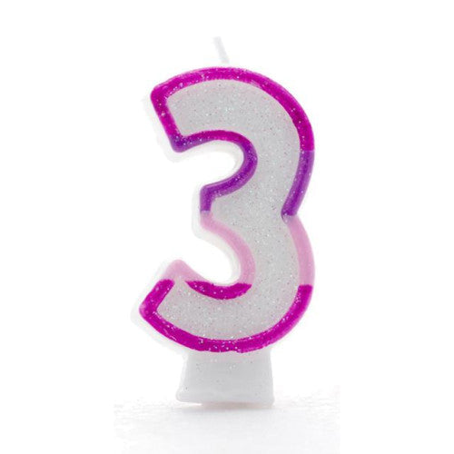 Pink Number 3 candle (Pk6)