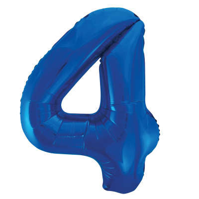 34" Helium Blue Number 4 Balloon (Pk5)