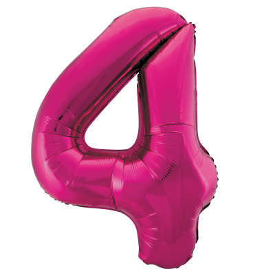 34" Helium Pink Number 4 Balloon (Pk5)