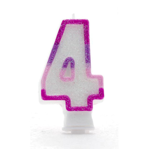 Pink Number 4 candle (Pk6)