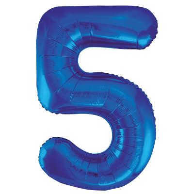 34" Helium Blue Number 5 Balloon (Pk5)