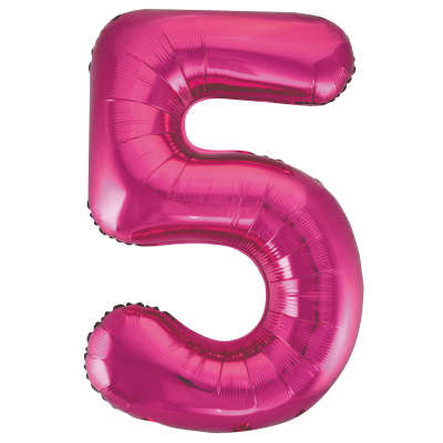 34" Helium Pink Number 5 Balloon (Pk5)
