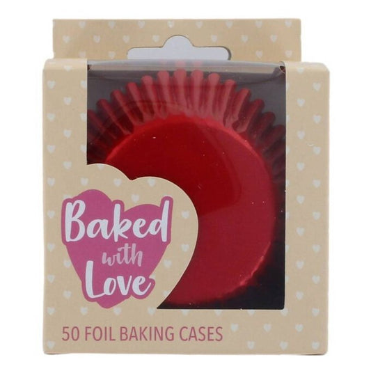 Red Foil Baking Cases-Pack of 50