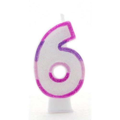 Pink Number 6 candle (Pk6)