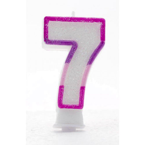 Pink Number 7 candle (Pk6)