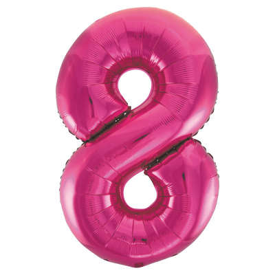 34" Helium Pink Number 8 Balloon (Pk5)