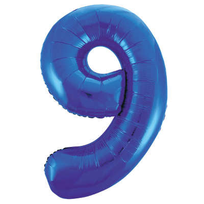 34" Helium Blue Number 9 Balloon (Pk5)