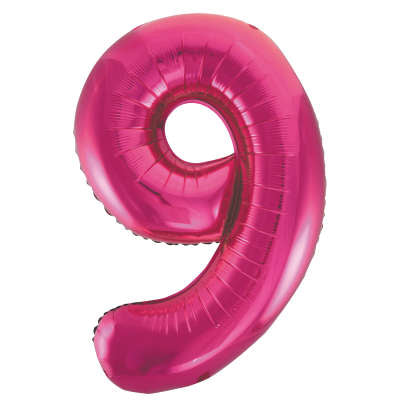 34" Helium Pink Number 9 Balloon (Pk5)