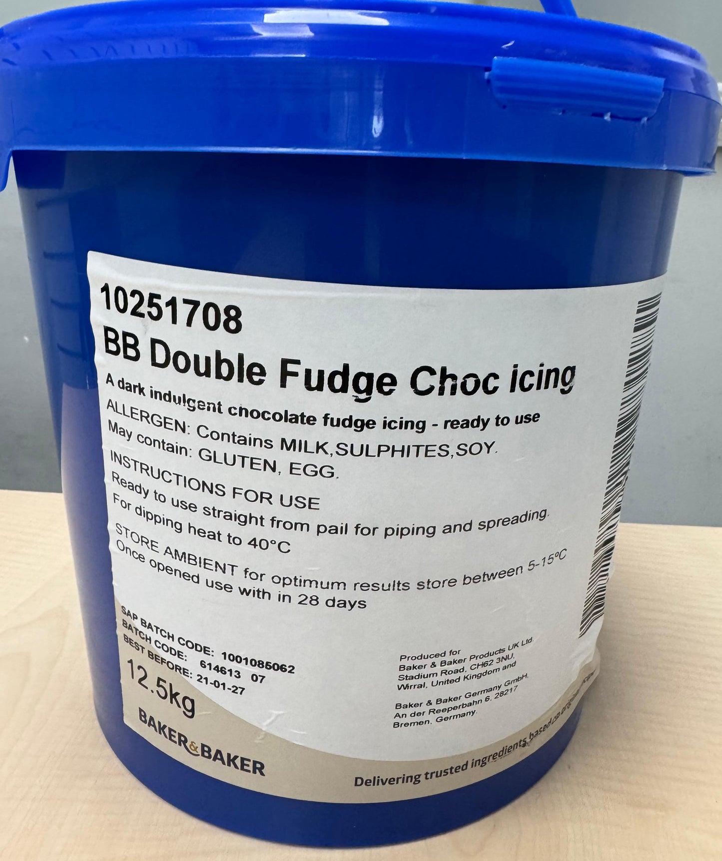 BB Double Fudge Choc icing 12.5kg