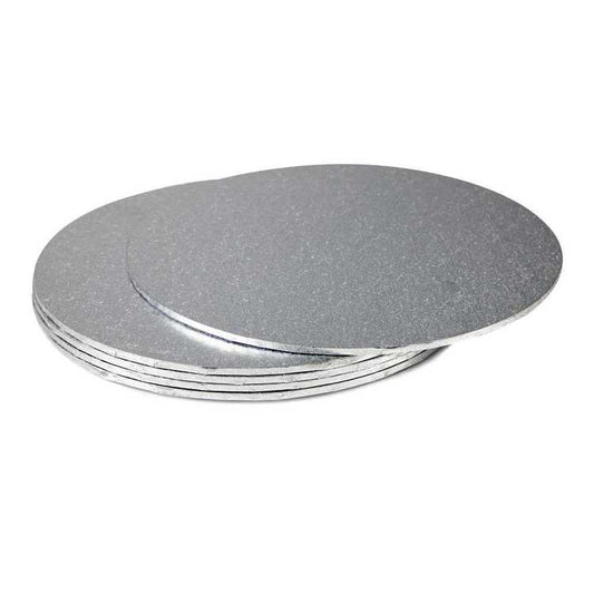 10'' Double Thick Round Cut Edge Cake Cards Silver Fern (3mm thick) (Pk10)