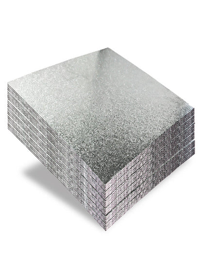 12'' Double Thick Square Cut Edge Cake Cards Silver Fern (3mm thick) (Pk10)