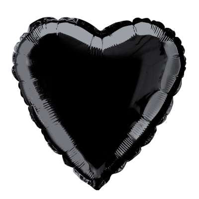 18" Helium Black Heart Balloon (Pk5)