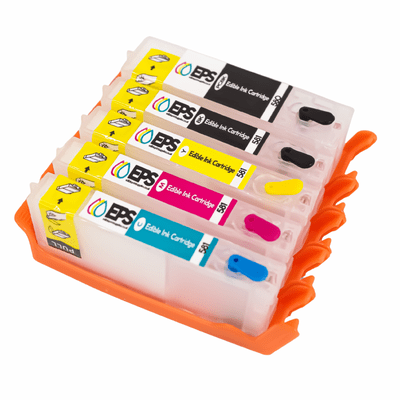 5 x Refillable Canon Compatible Edible Ink Cartridges