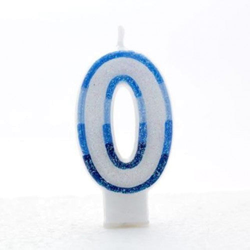 Blue Number 0 candle (Pk6)